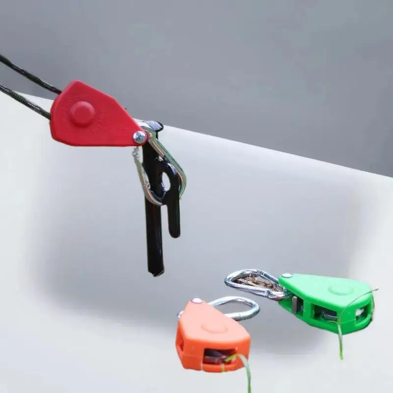 Adjustable Tent Rope Hanger Heavy Duty Ratchet Tie Down Strap With Reinforced Metal Gear For Camping Ratcheting Pulley System