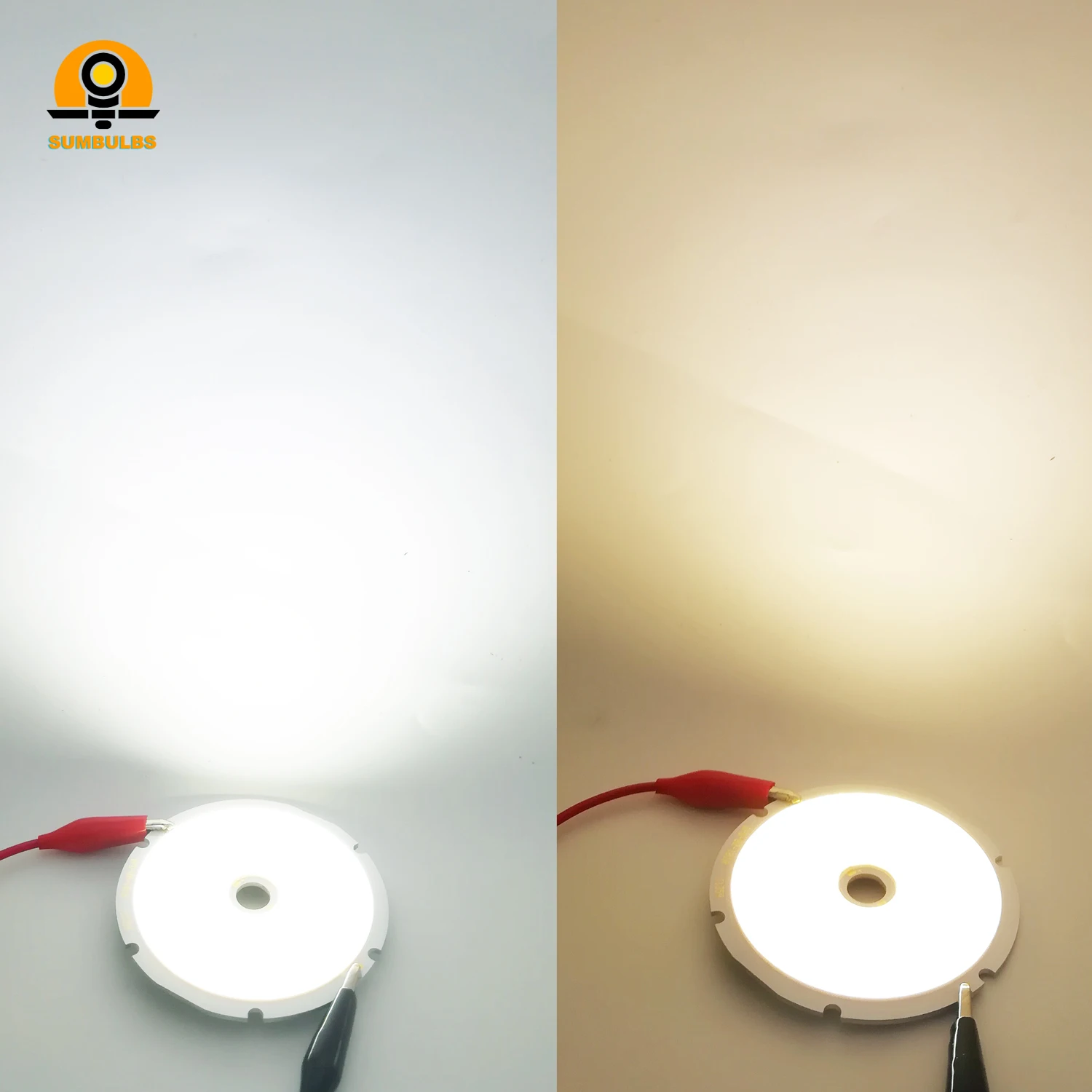 환형 전원 COB LED 모듈, DIY 전구 다운라이트, 웜 쿨 화이트 입력 DC 30-33V 1500mA, 50W, 5000 루멘 광원, 80mm