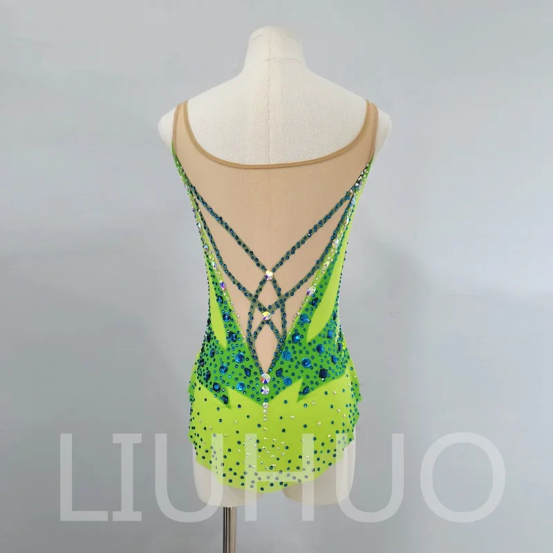 LIUHUO Rhythmic Gymnastics Leotard Competitive Cheerleading Performance For Children