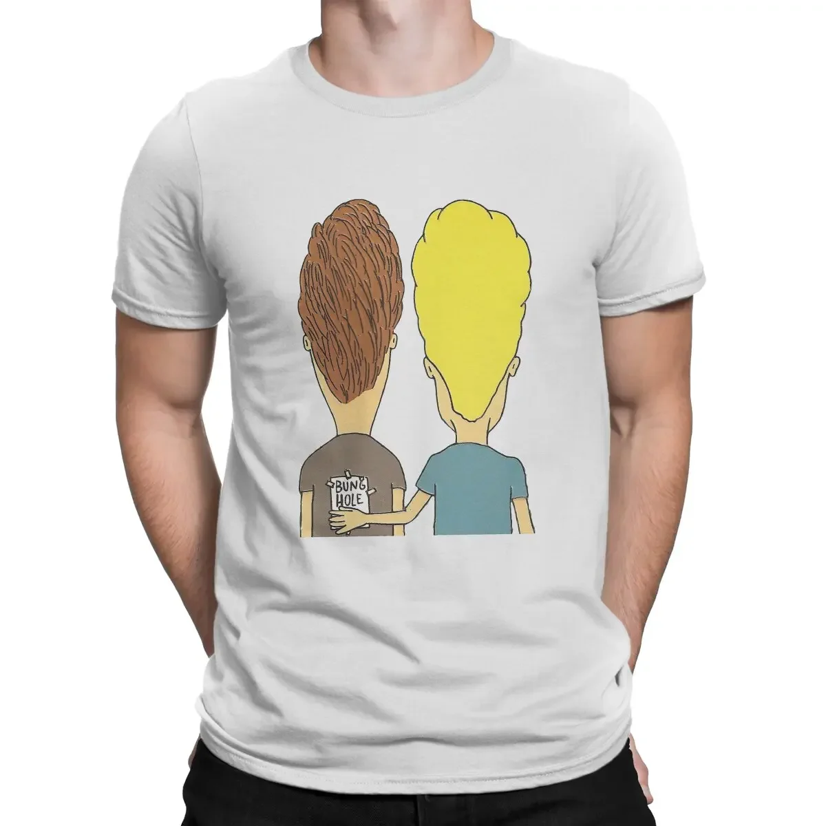 Graphic Men Tees Summer Clothing Harajuku Crewneck TShirt Beavis and Butthead Funny Sarcastic Cartoon Prank for Butthead TShirt