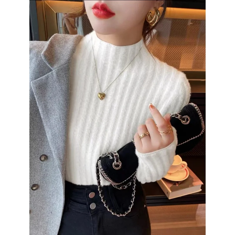 

Свитер с высоким воротом и длинными рукавами Daliang Dongguan, не скатывающийся, базовый слой, премиум-качество, женская мода, осень-зима