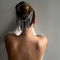 Elegant Headband with Tassel Back Shiny Waterdrop Diamond Perfect for Stylish Updos Hair Hoop Hair Accessories for Women Wedding