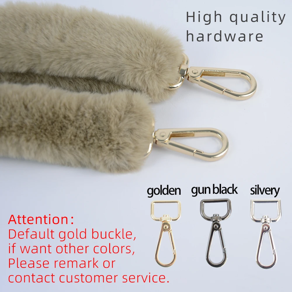 New Long length adjustable plush bag strap Replacement Faux Rabbit Fur Belt  Women Shoulder Crossbody bags straps  Accessories