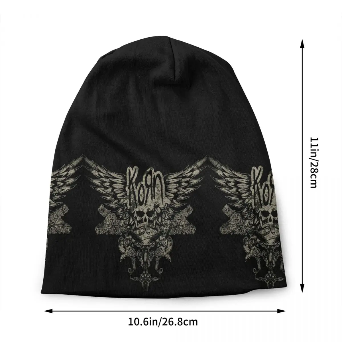 Custom Heavy Metal Music Kornse Skull Bonnet Hat Knitting Hat Men Women Fashion Unisex Adult Winter Warm Beanies Cap