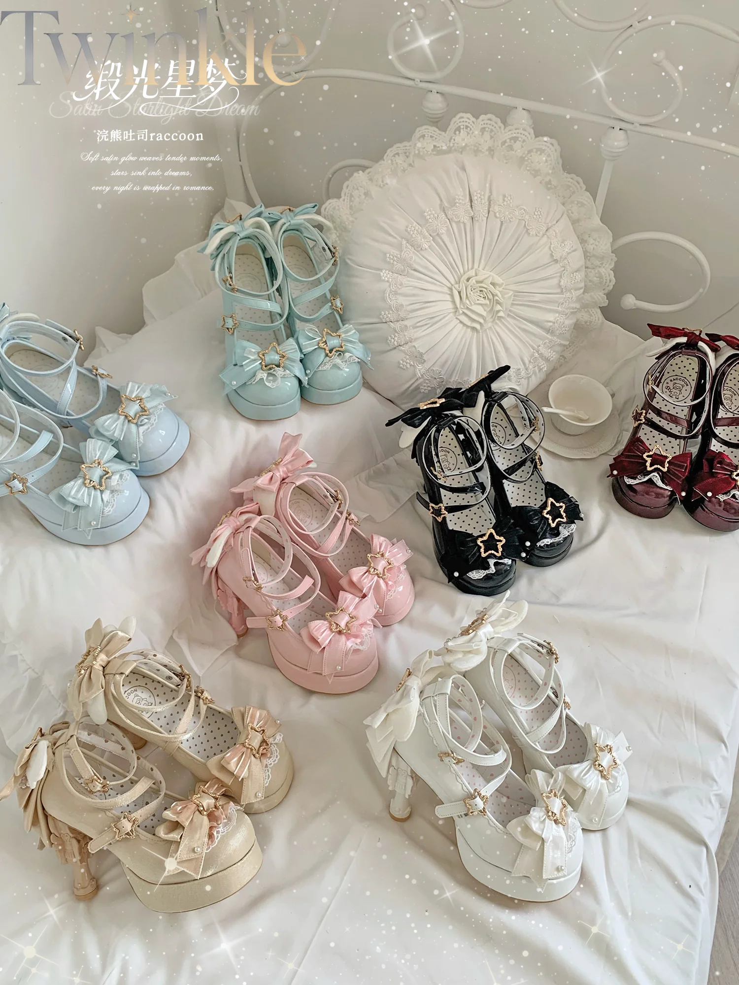 Sweet Bow Mary Jane Shoes Women Lolita Pumps Platform Heels Kawaii Cute Princess Party Dress Shoes
