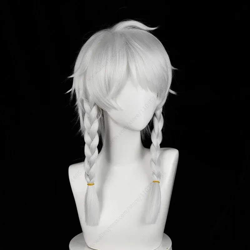 2025 シーア エリ クラーク コスプレウィッグ 45cm ロング シルバーホワイト ブレイズ 耐熱性合成毛 yi;4