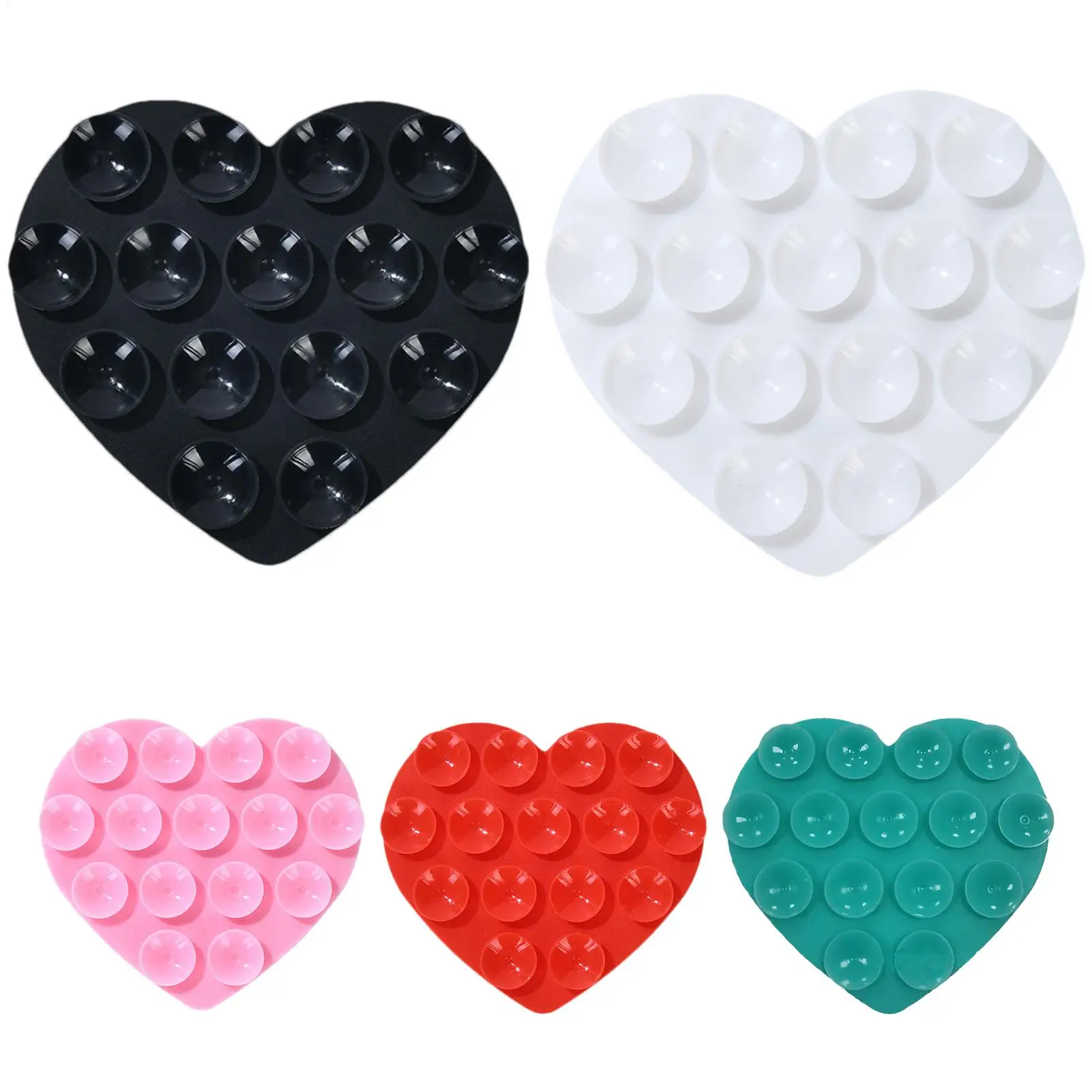 

Heart-shape Sucker Support Silicone Sucker Strong Adsorption Mobile Phone Fixed Pad Hand-Free Washable Suction Cup Brackets