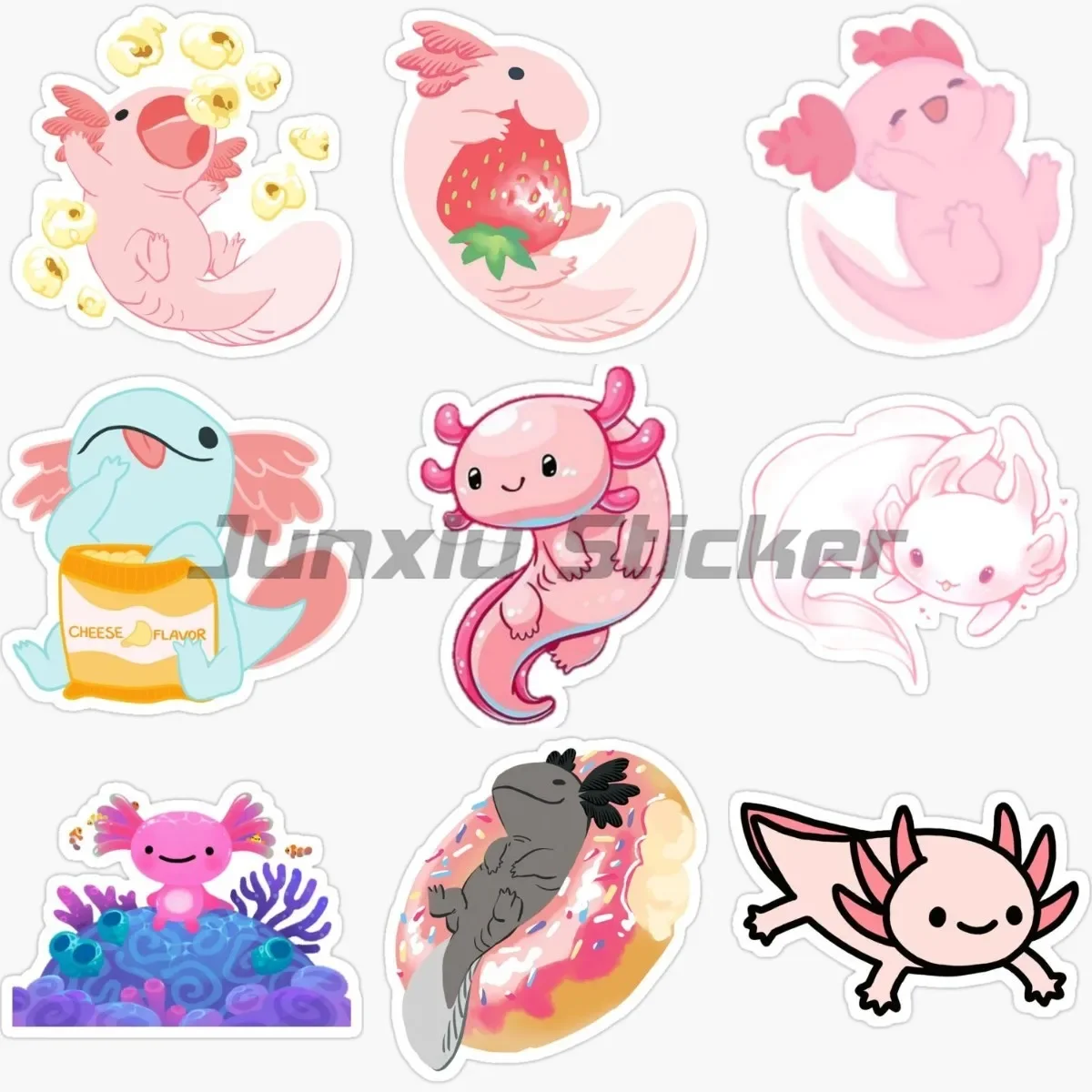 

Cute Axolotl Fish Creativity Stickers Rooms Truck Wall Motorcycle Bumper Window Laptop Refrigerator Decoration Car Decals