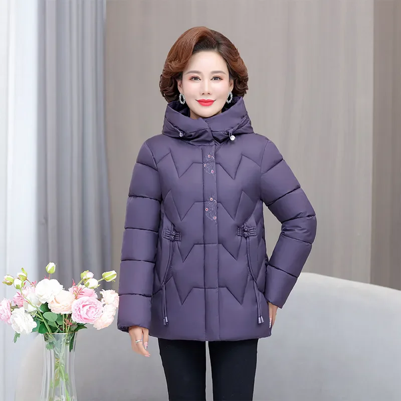 plus Size Velvet Thick Warm Parka Mid-Length Loose Fit Chic Cotton Coat with Removable Cotton-Padded Winter Outerwear for Women