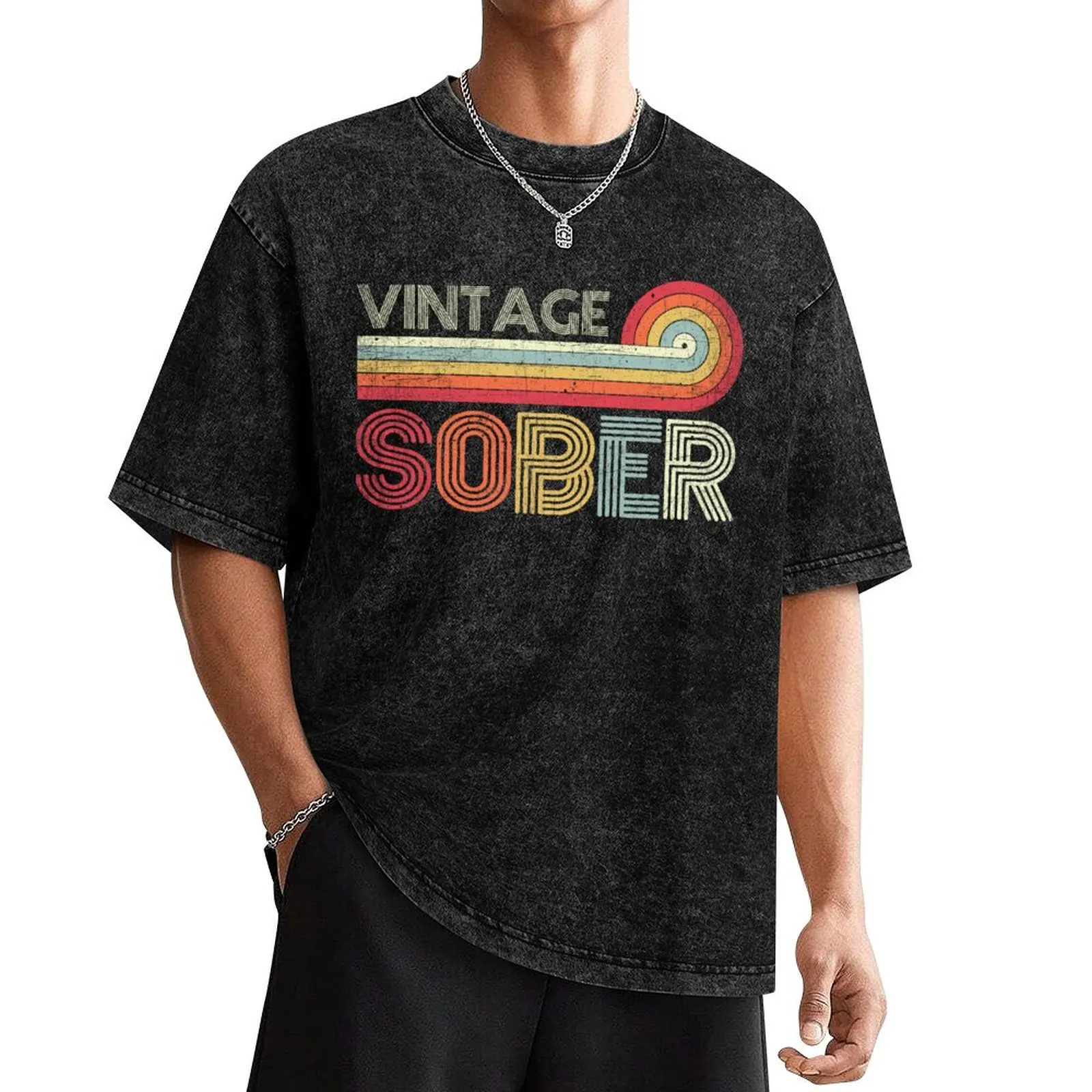 

Vintage Sober - AA NA Recovery Sobriety T-Shirt customs anime shirt boys animal print mens t shirts top quality