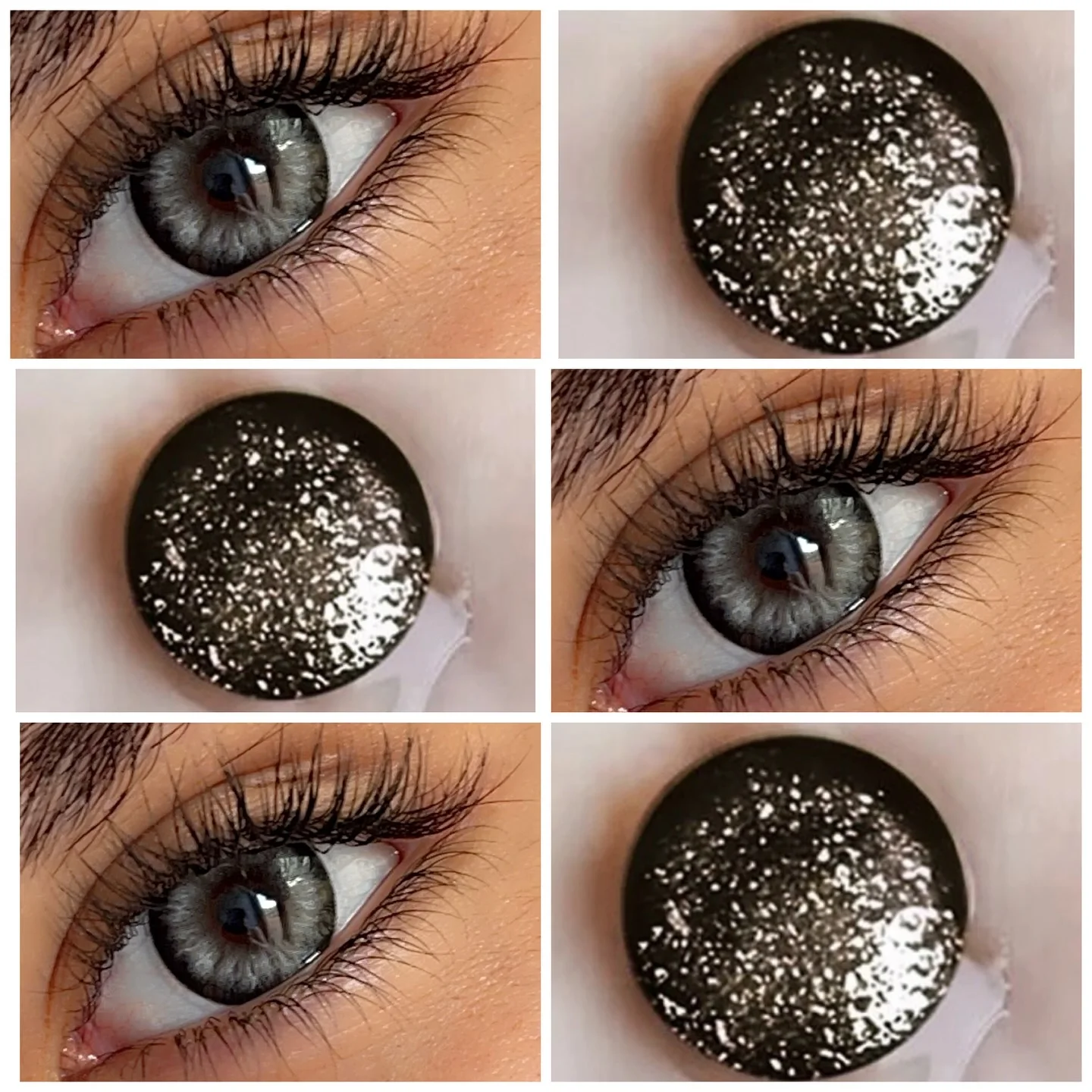 Visuashow schwarze Kontaktlinsen, Kosmetik, farbige Kontaktlinsen, 2 Stück, für den jährlichen Gebrauch, kleine Pupillen-Farbkontaktlinsen für Cosplay-Make-up, schwarze kontaktlinsen – Detail 7