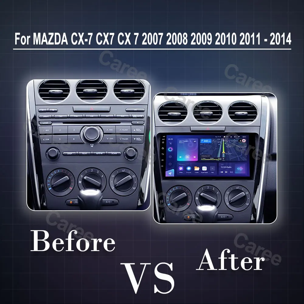 For MAZDA CX-7 CX7 CX 7 2007 2008 2009 2010 2011 - 2014 GPS Navigation Multimedia Player 4G Carplay Android 14 Car Radio No 2Din