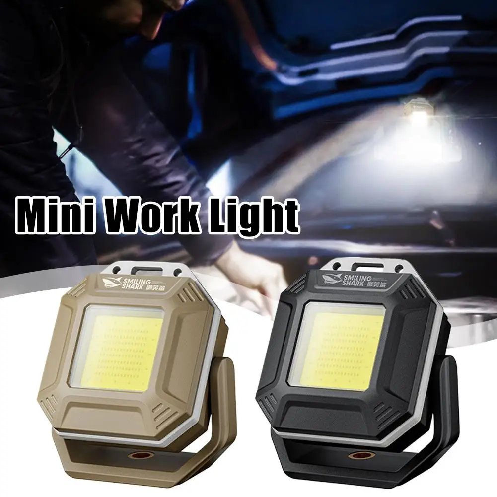 

1 шт. портативный магнитный рабочий фонарь, мини-фонарик COB LED с красным, белым и желтым светом, водонепроницаемый, для аварийного ремонта