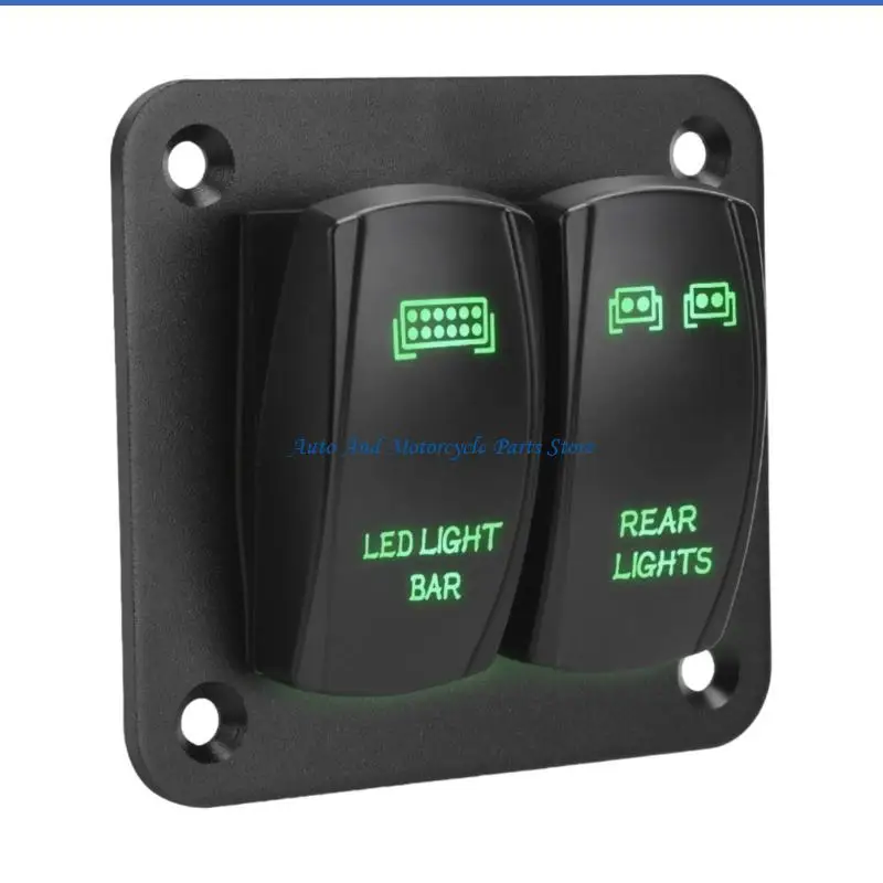 P9FD 12V 24V 2/3 Gang Rocker Switches Panel With Backlit Indicators Marine Grade ABS Construction Toggle Switches Panel