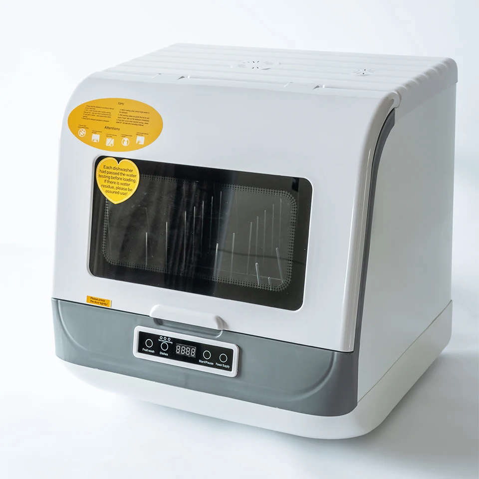 DWS-T05 Portable Countertop Dishwasher Multiple Wash Programs Air Drying Compact Automatic Dishwashing Machine Home and Office