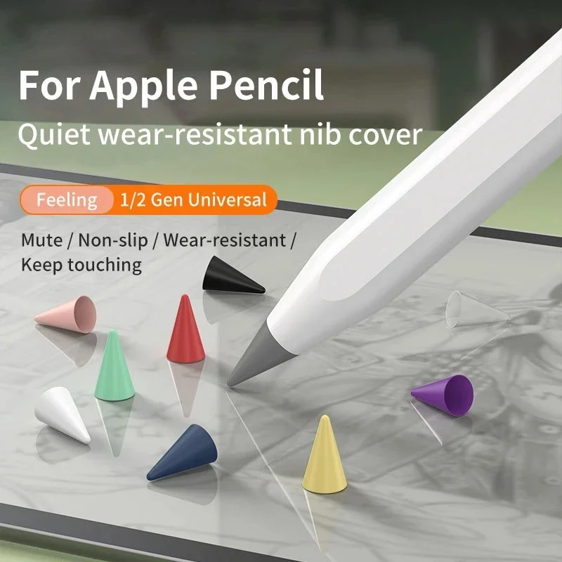 10-1PCS Soft Silicone Pen Nib Cover For Apple Pencil 1/2 Generation Stylus Pen Tip Protector Palm Rejection Protective Case