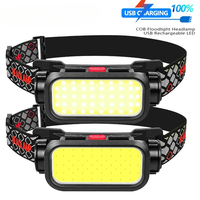 Portable Powerful LED Headlamps 4 Modes USB Rechargeable COB Headlight with Red Light Waterproof Night Fishing Head Lamp Torch