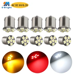10PCS Non-polar AC DC 6Volt 6.3V P21W 1156 BA15S PY21/5W 1157 BAY15D 5050 6 SMD Led Bulb Car White Blue Amber Red Green