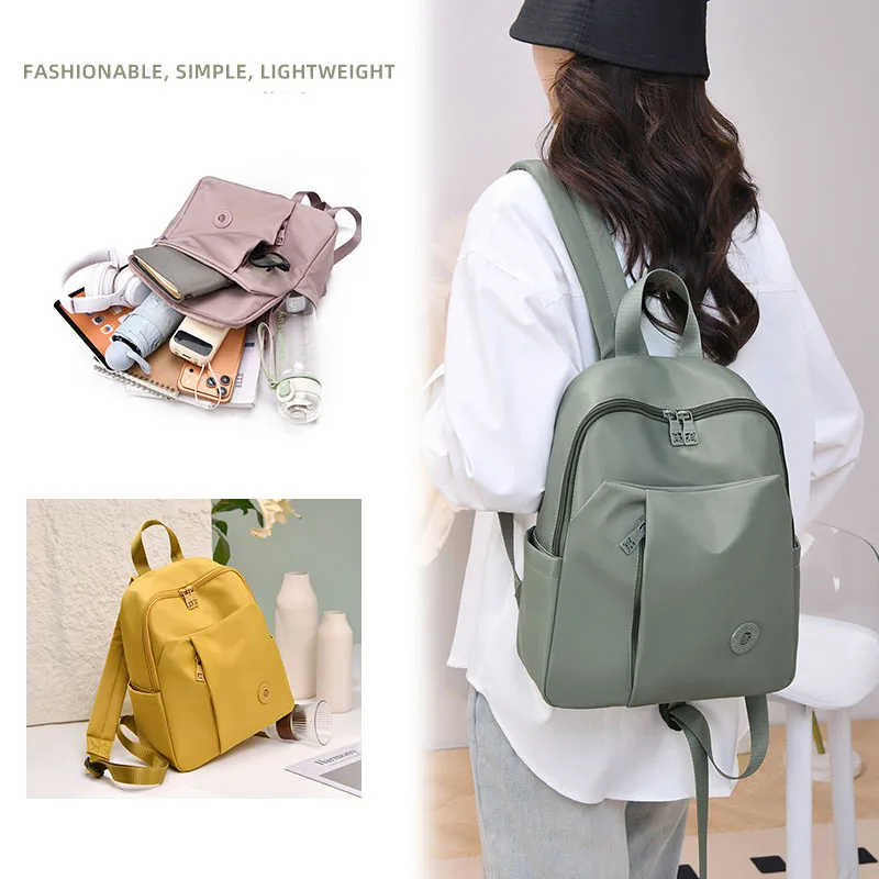 1 Women's Fashion Backpack Large Capacity Lightweight Nylon Commuter Backpack Splash-Resistant Durable Women's Casual Travel Bac
