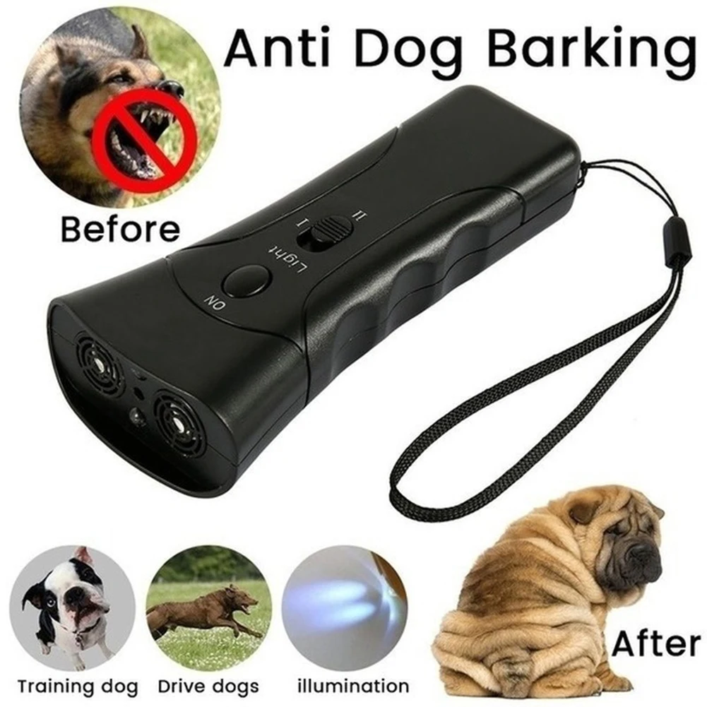 Ultrasonic Bark Arrester Anti Bark Device Ultrasonic Dog Barking Control Stop Repeller Trainer Tool for Pets Training Supplies