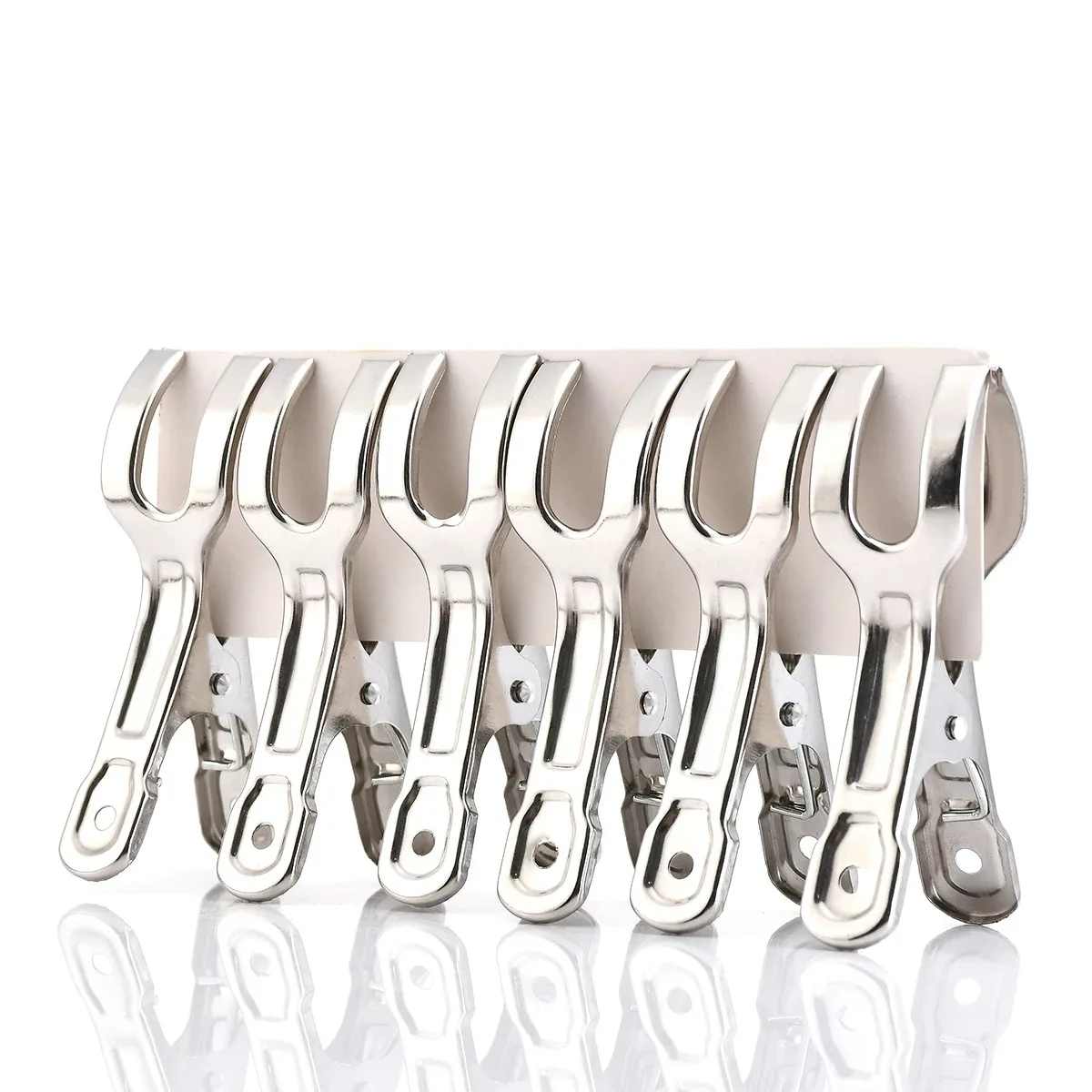 6 uds pinza de ropa de acero inoxidable Pin de pellizco de lavandería Clips de lavado clavijas de ropa organización del baño del hogar toallas a prueba de viento calcetines