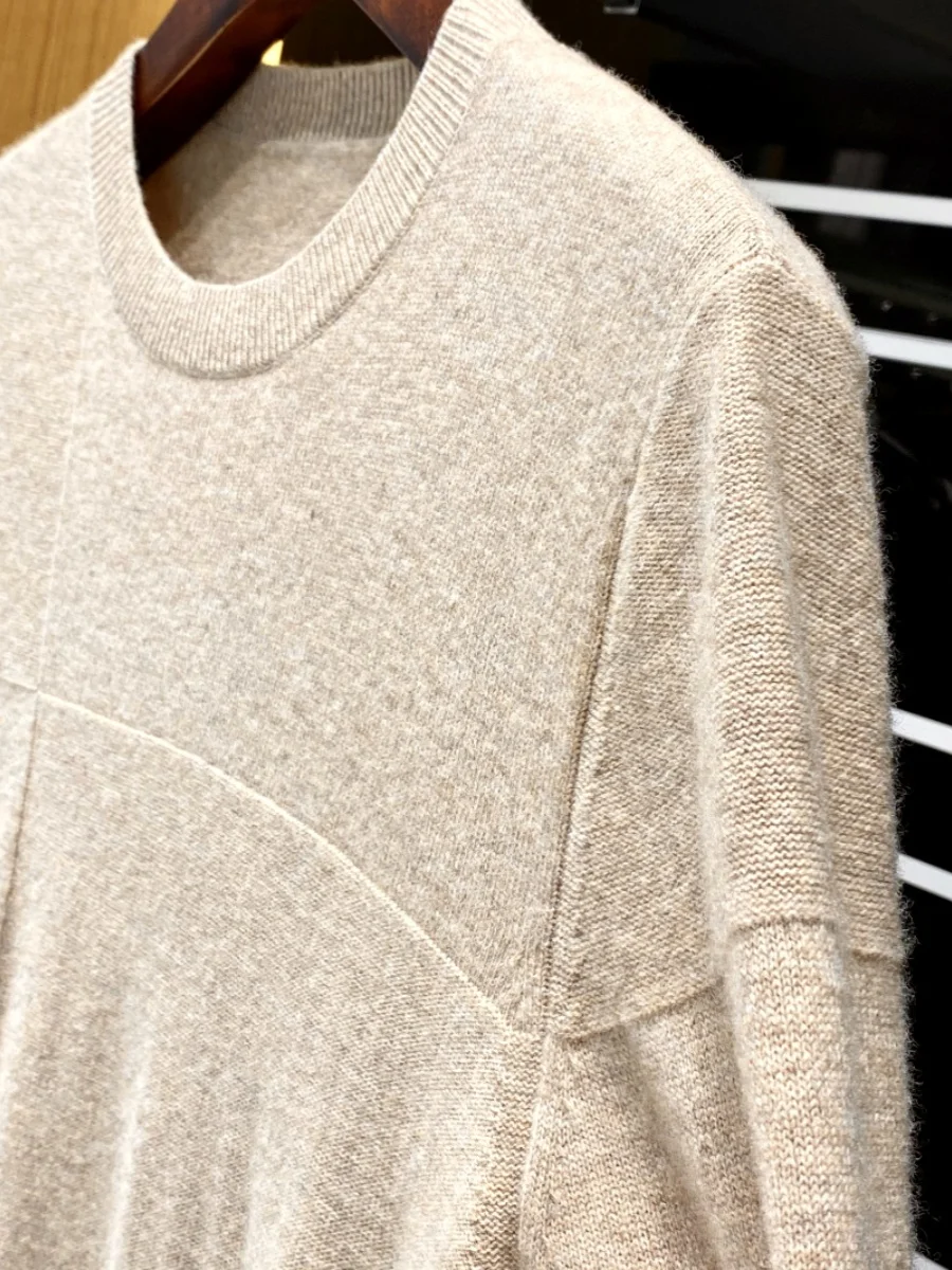 سترة تريكو رجالية إيطالية فاخرة مستديرة بلون نقي قاعدة irt 80% صوف 20% Camere سترة خريف وشتاء عصرية