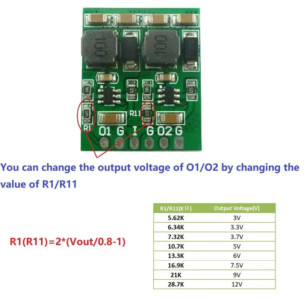 10W Dual Output DC-DC Buck Step-Down Converter Module DC 12V 5V 3.3V Voltage Regulator Board