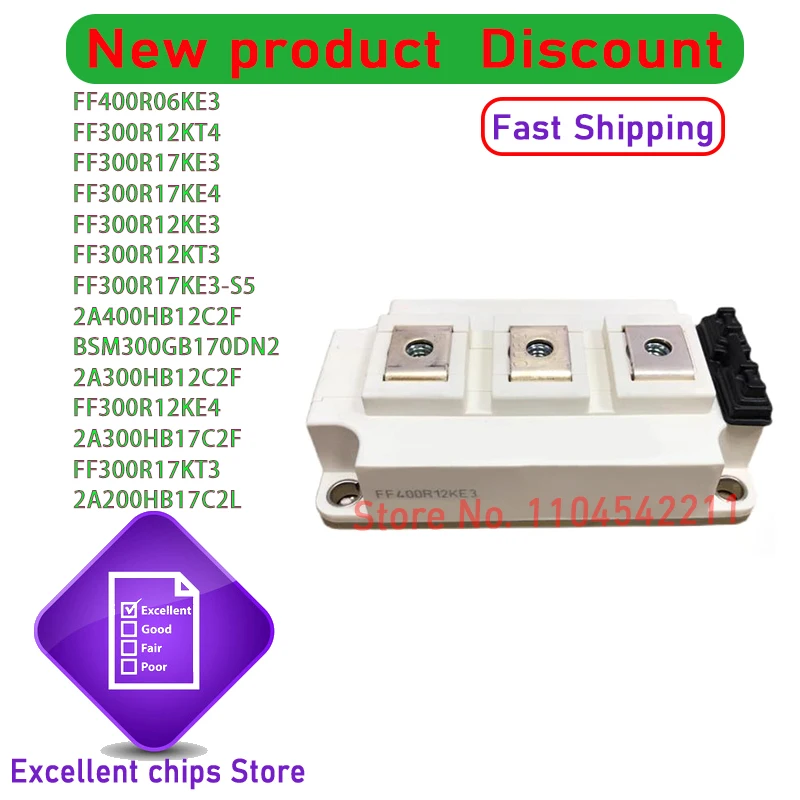 

1PCS FF300R12KT3 FF300R12KE3 FF300R12KT4 FF300R12KE4 2A450HB12C2F FF450R12KT4 2A300HB17C2F FF300R17KE3 FF300R17KE4 FF300R17KT3