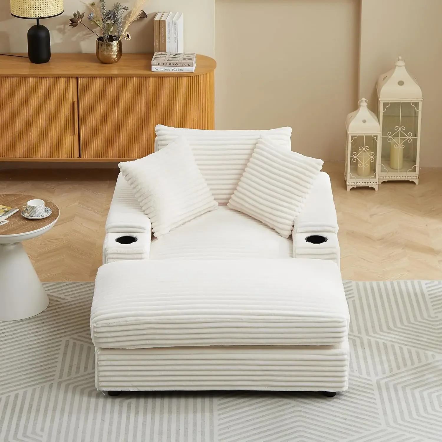 D'œuvre dienne convertible avec sièges mobiles, canapé-lit, chaise longue, canapé convertible, 43.3 