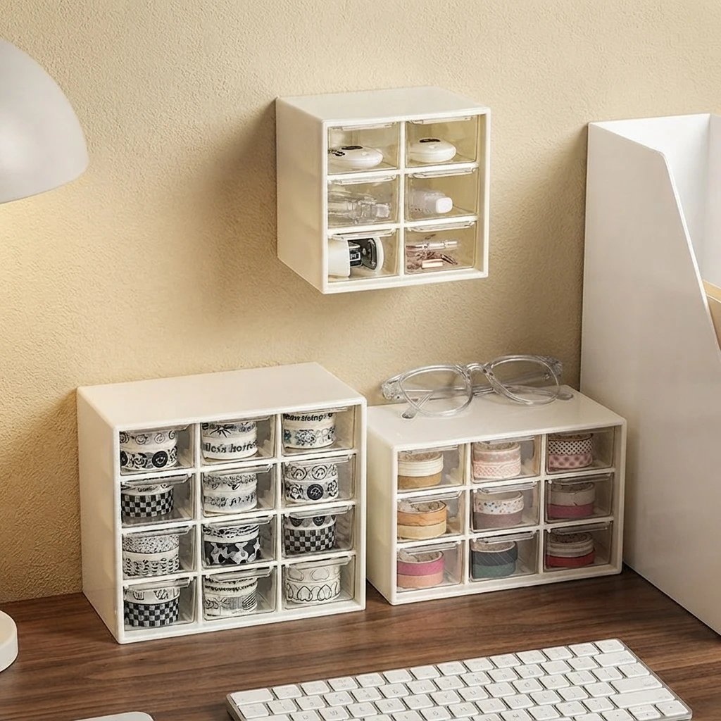 Plastic multi-lattice Drawer Jewelry Girl scrunchie headwear Storage Box Accessories Bracelet Earrings Ring organizing box