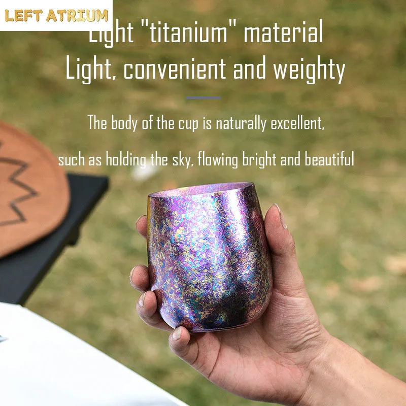 60/120/240ML Pure Titanium Egg Cup,Double Layer Thicked,Heat Insulation,Antibacterial Preservation,Ice Flower,Outdoor Beer Mug