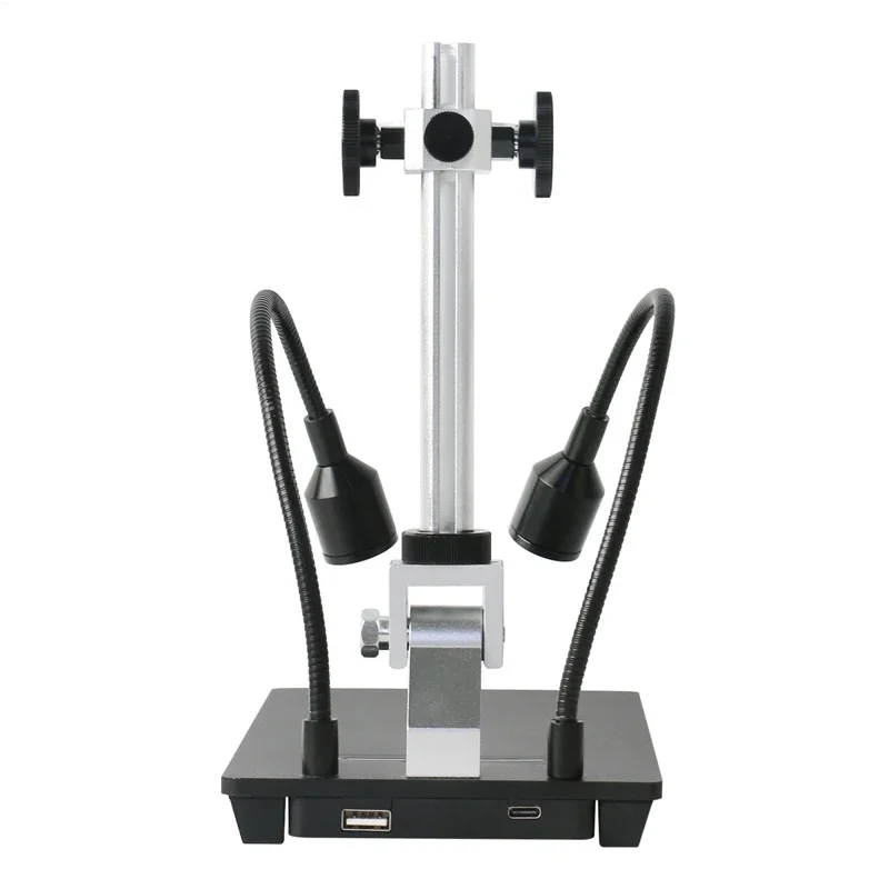 Adjustable HDMI USB Digital Electronic Microscope Camera Stand Holder Bracket Table + Light Illumination LED + 130x-C mount lens - Image 5