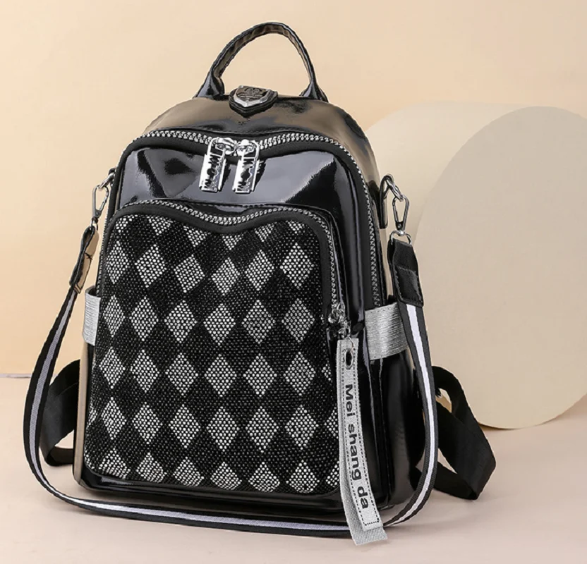 Wholesale Luxury Fashion High Quality Soft Leather Backpacks Women's Large Capacity Double Zipper Shoulder Bags Totes School Bag