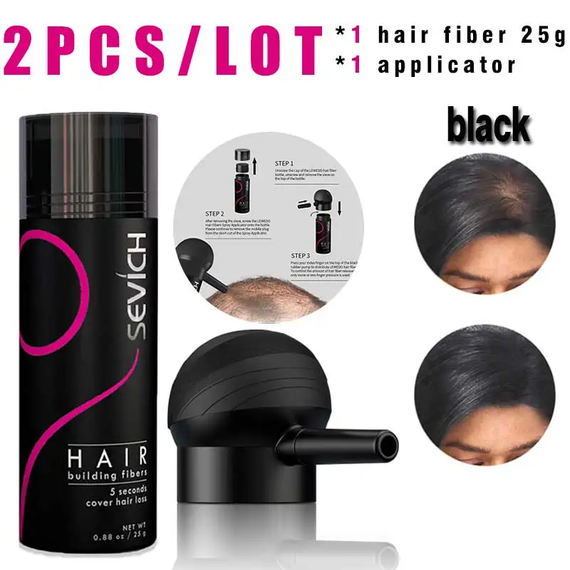 SEVICH Haarpoeder Set Cover Schaars Haar Of Kaal Vlekken Haaruitval Hergroei Behandeling Keratine Haarvezel Poeder Applicator
