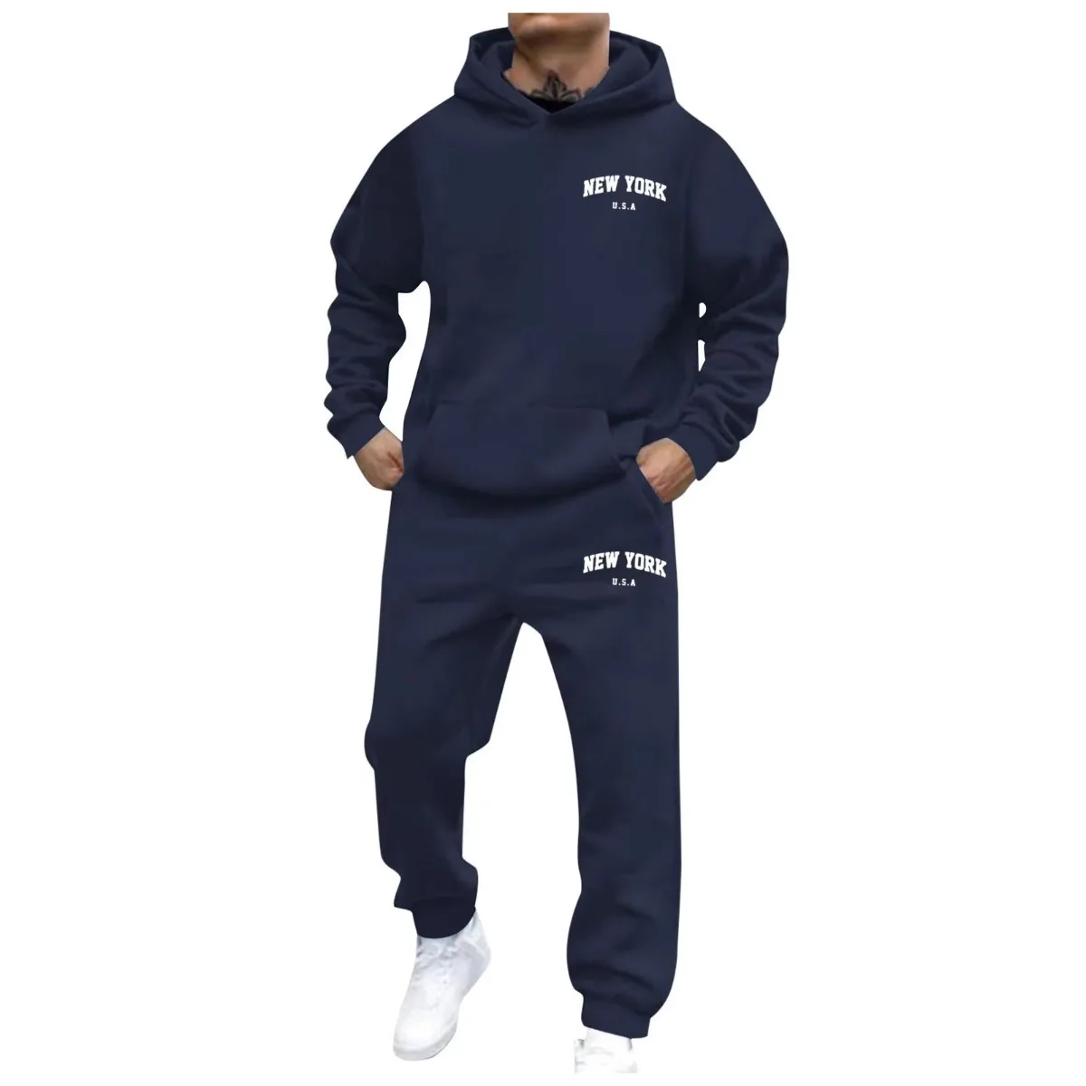

Men Women Autumn Winter Hooded Cotton Pants Set Fashion Casual Letter Printed CottonPants Sports Suit Ensemble