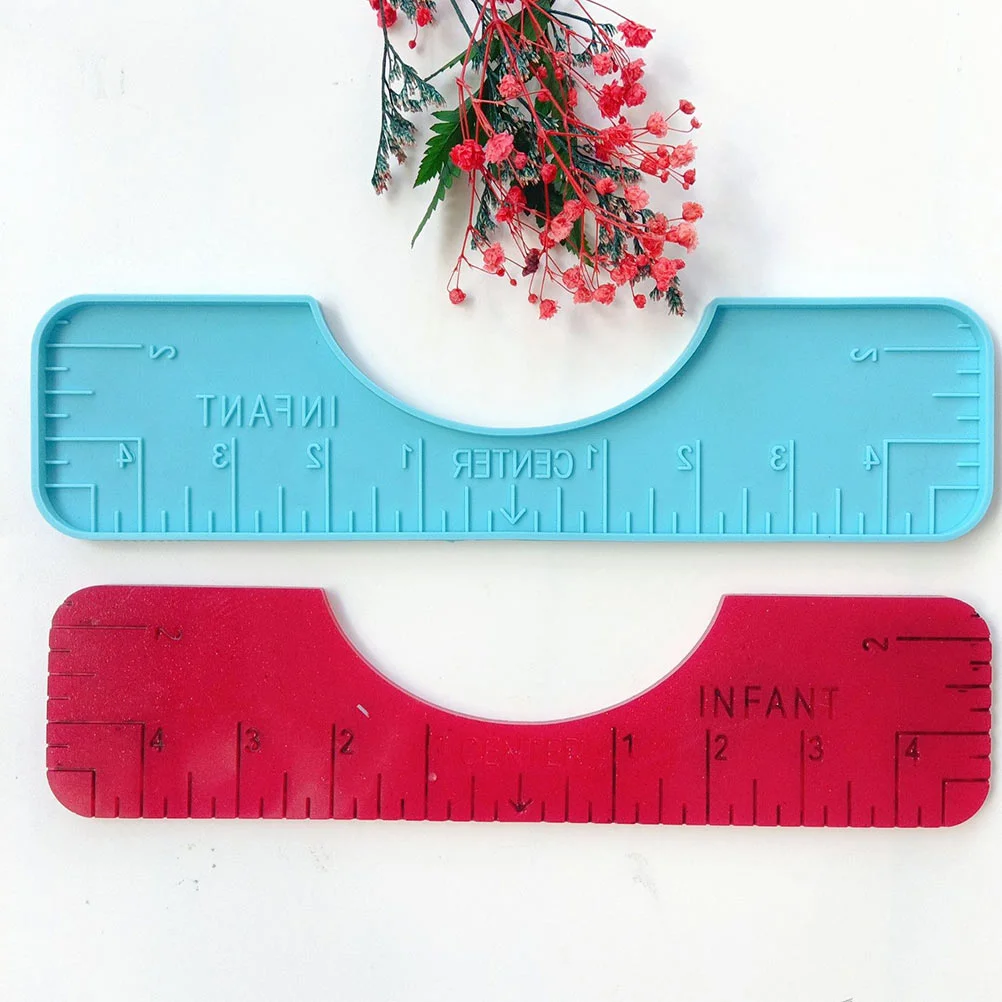 

4 Pcs Cutting Rule Mold Tape Crystal Drop Silicone Ruler Hem Reusable Clothes Sewing Silica Gel Household Item DIY Tool