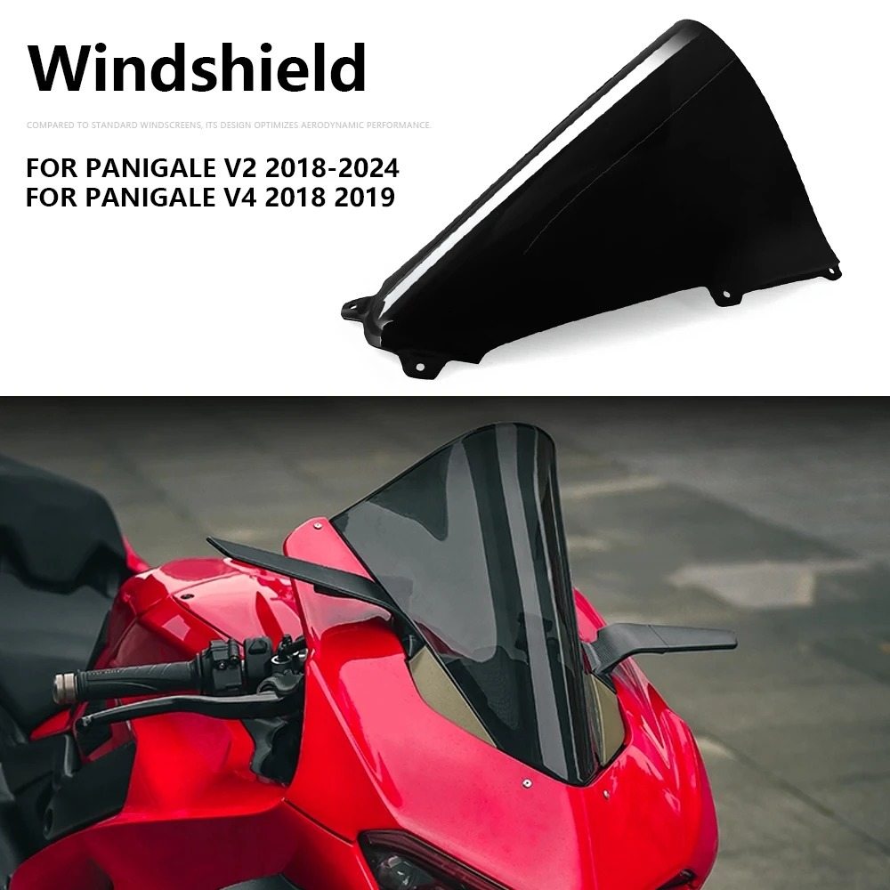 

Motorcycle Windscreen For Ducati Panigale V2 2018-2024 V4 S 2018 2019 Racing Windshield WindScreen Wind Deflector Double Bubble