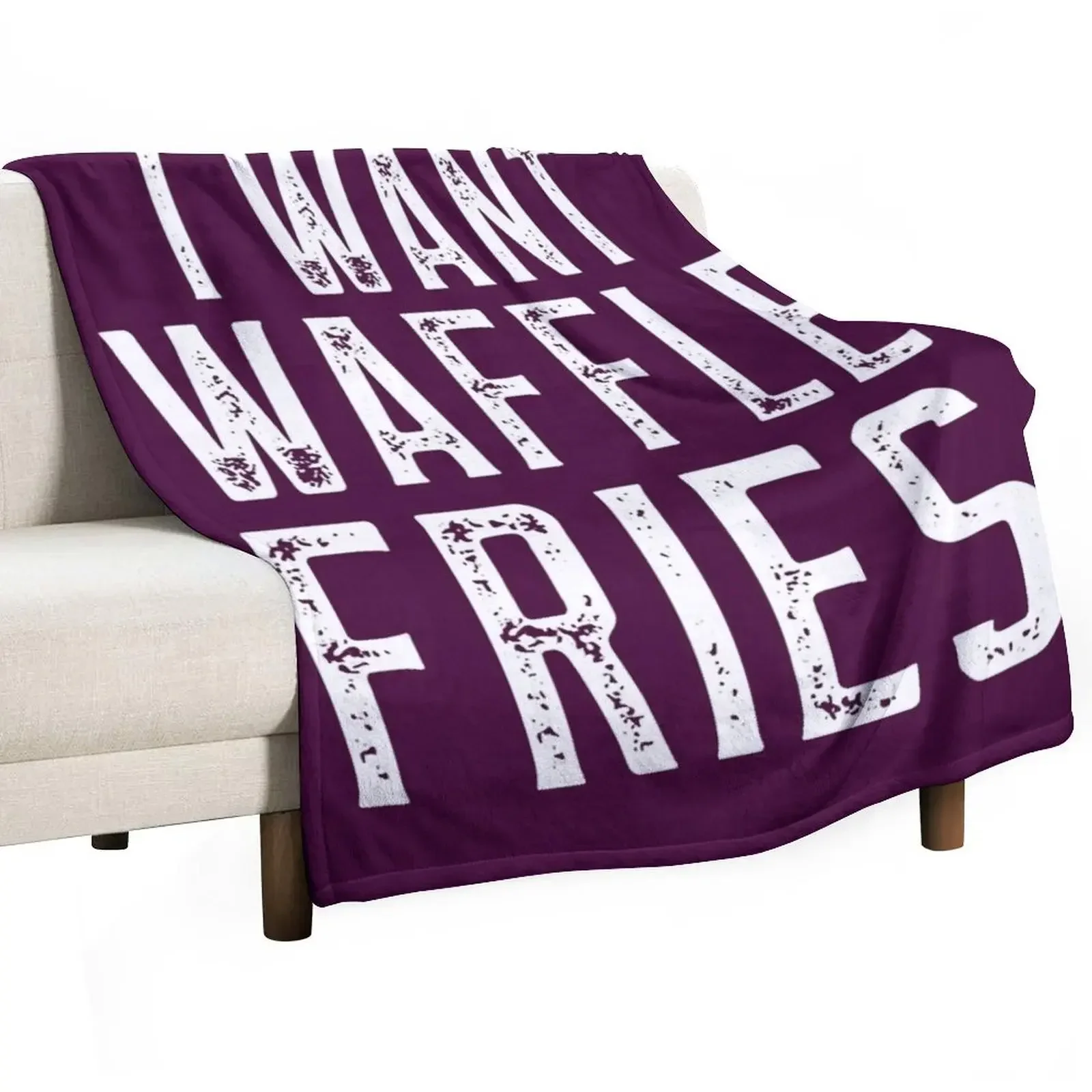 

I Want Waffle Fries Throw Blanket Hairy For Sofa Thin Soft Plaid halloween Blankets