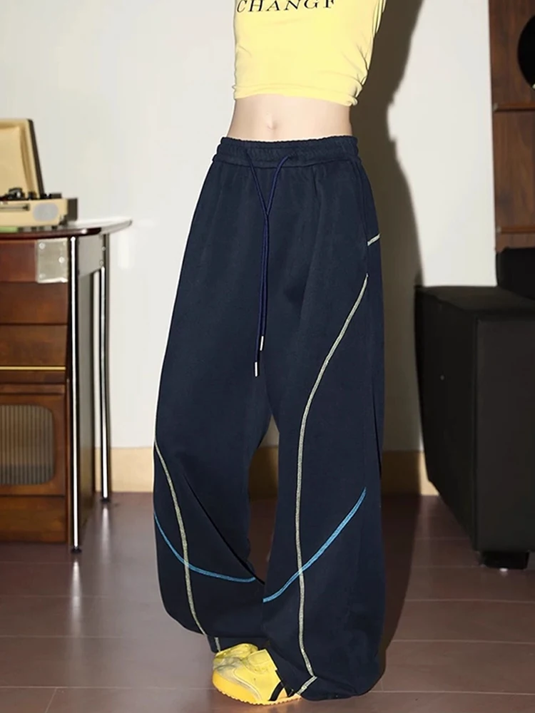 Pantaloni a gamba larga a gamba dritta con nappa Pantaloni casual dalla vestibilità ampia per uomo e donna Autunno Faion Brand Bell Bot