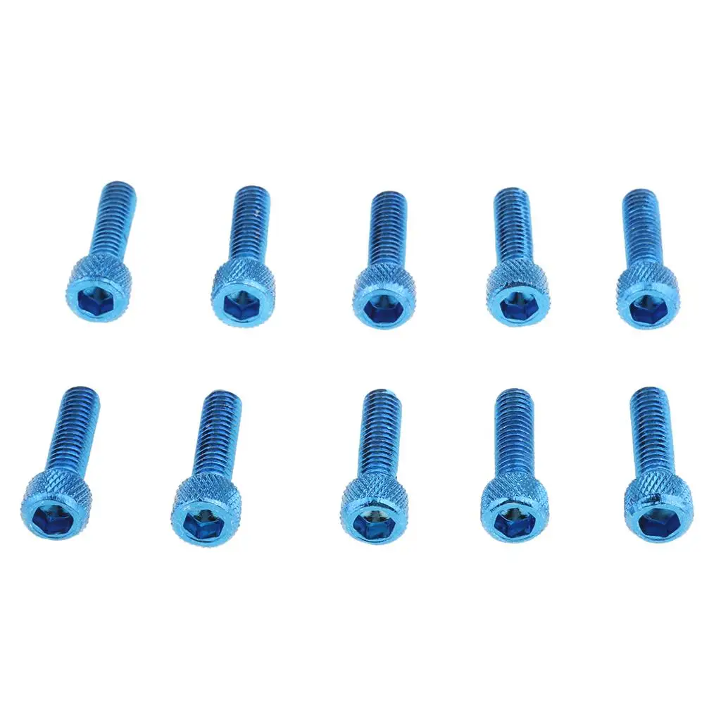 10 6x20mm Blue Cap Screws Head Bolts Motorcycle Allen Screw