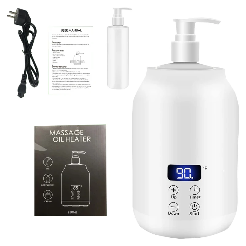 NEW Essential Oil Heater LED Display Temperature Adjust Single Massage Oil Bottle Warmer Massage Oil Heater
