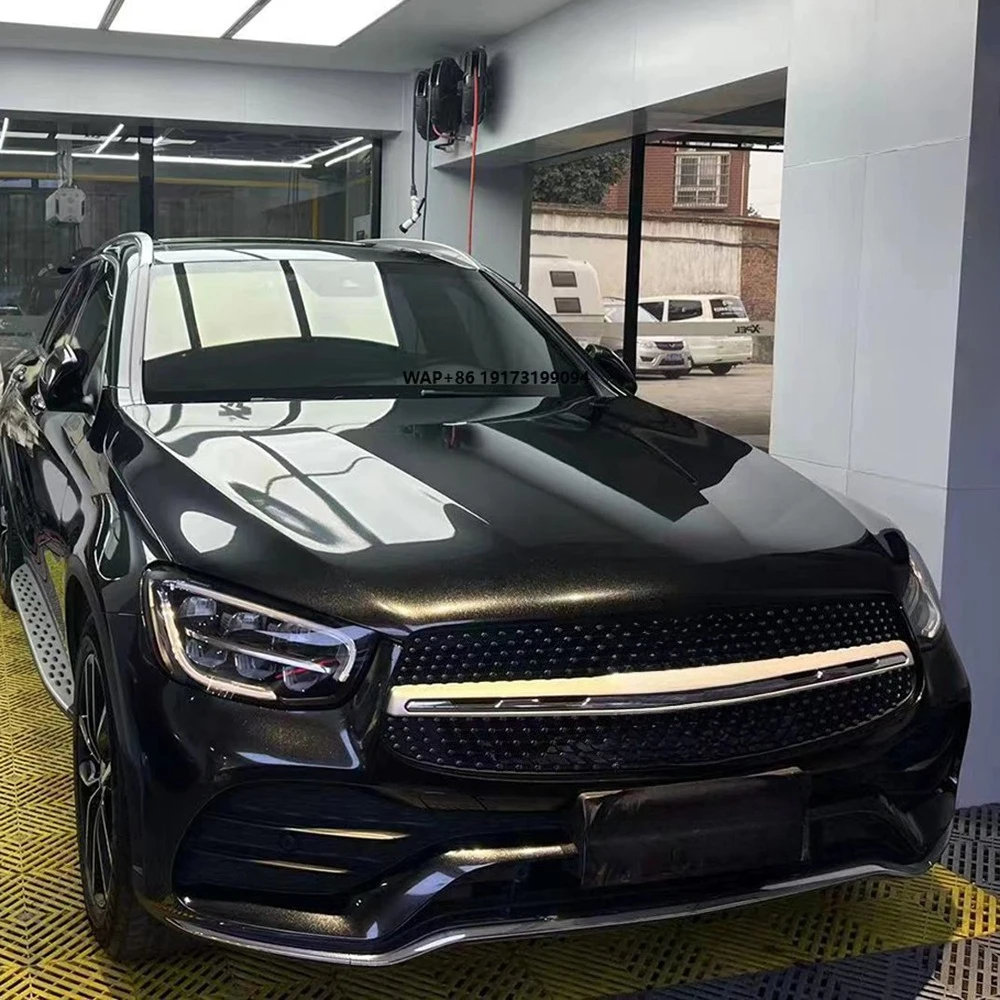 WRAPMASTER 1.52*15m Diamond Crystal Black Car Wrap TPU Anti-Yellowing Colorful PPF Car Protection Film
