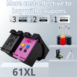 61XL Refillable CISS Ink Cartridge Compatible HP 61 HP61 for HP Deskjet 1000 1050 1055 1510 2050 2512 2540 3050 Envy 5530 4500