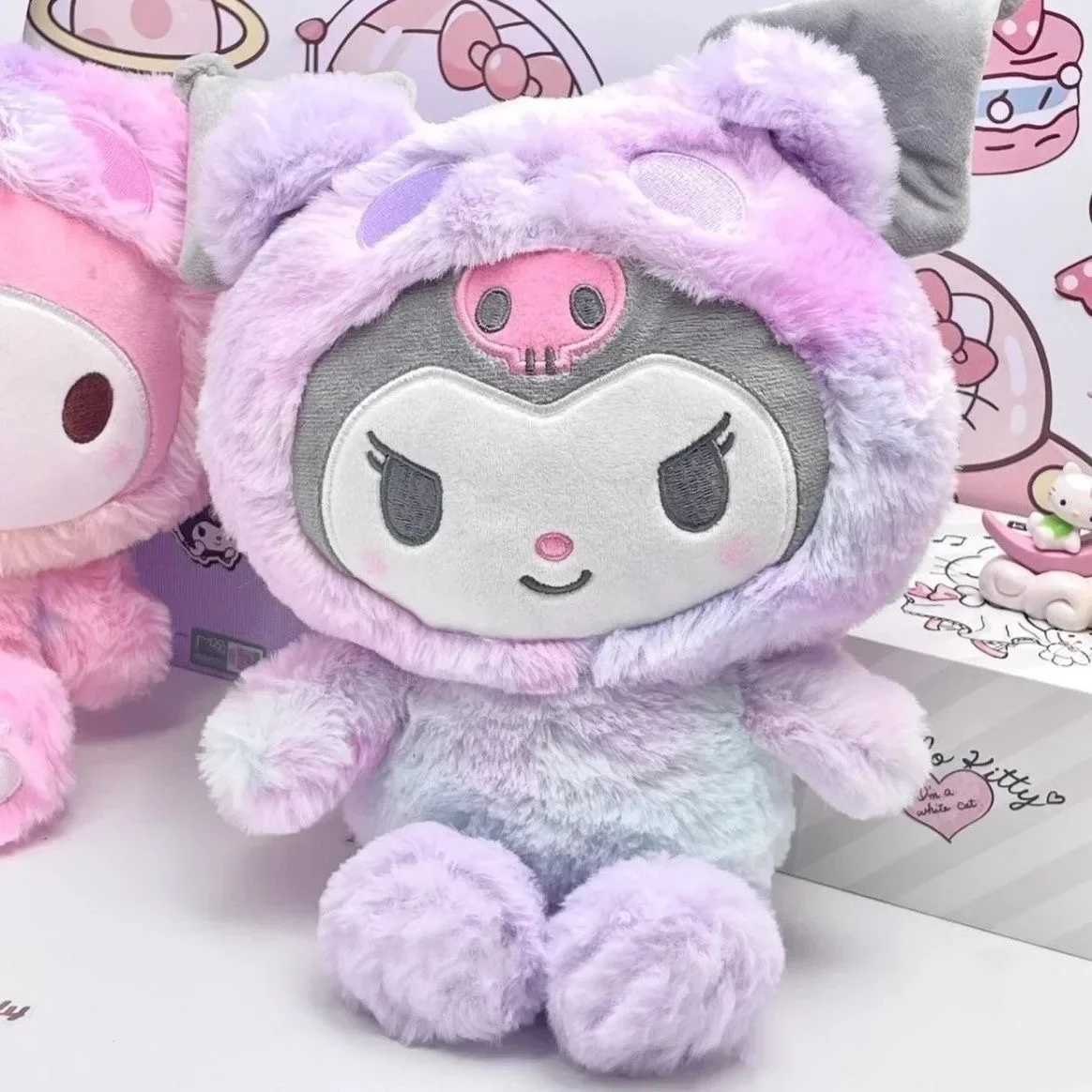 

25 см Hello Kitty Sanrio плюшевая кукла Kuromi Cinnamoroll аниме плюшевая игрушка Kawaii MyMelody плюшевая кукла девочка подарок на день рождения-MINISO