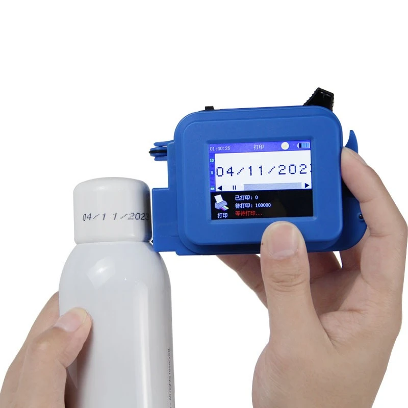 Intelligent handheld mini inkjet printer, concave-convex arc date plastic glass logo small printer