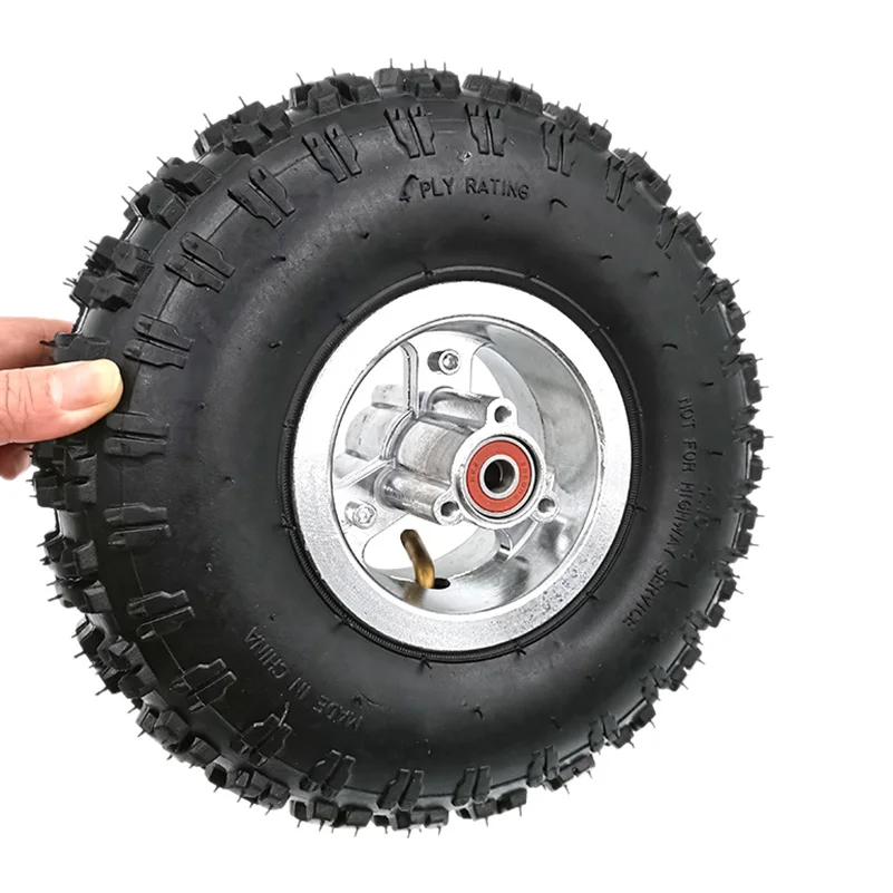 4.10-4 Tyre Wheel 4.10-4 Inner Tube Outer Tire with 4 Inch Wheel Rim for 49cc Mini Quad Dirt Bike Scooter ATV Buggy