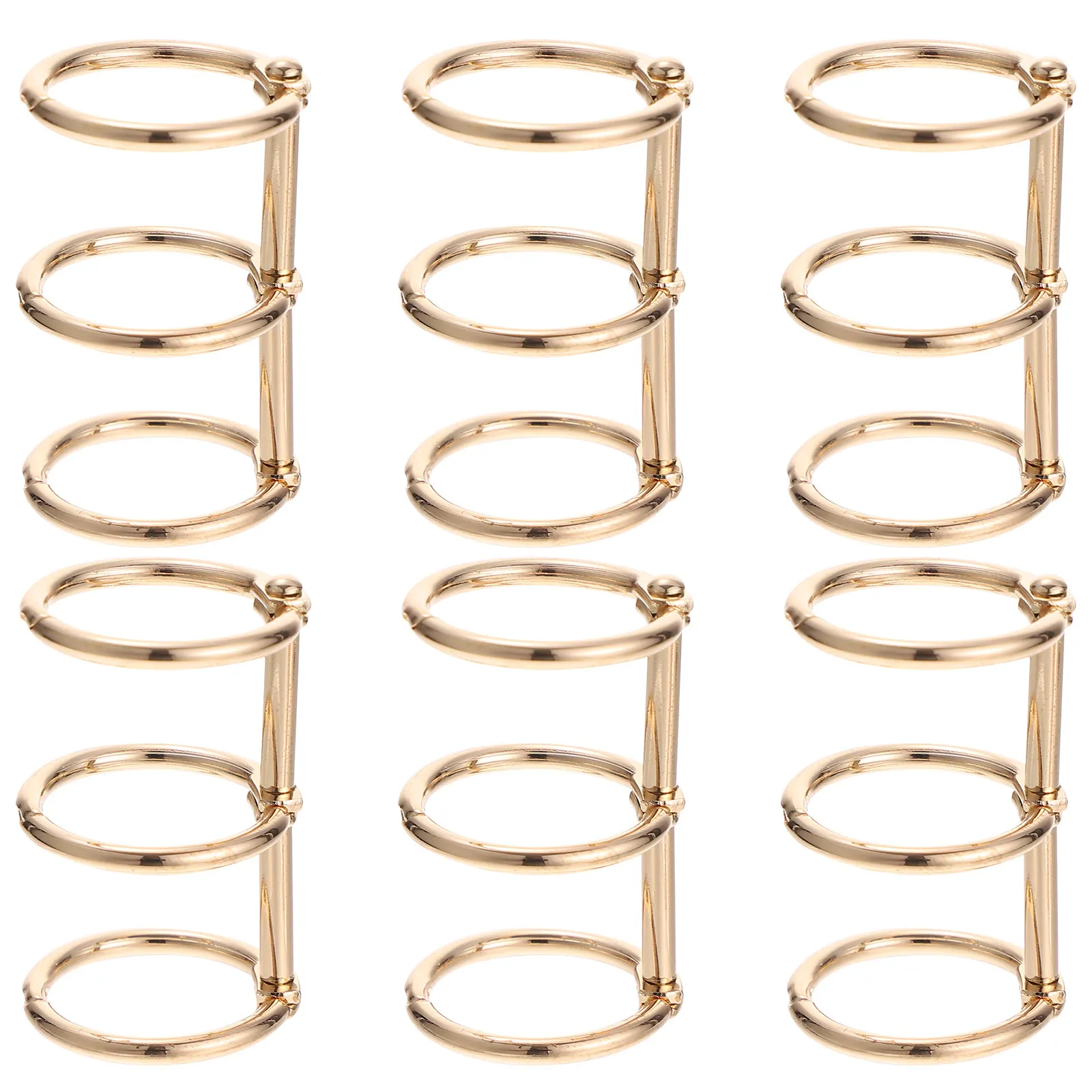 6Pcs Alloy Book Rings Smooth Portable Binder Circle for Three-Hole Notepad DIY Paper Ring