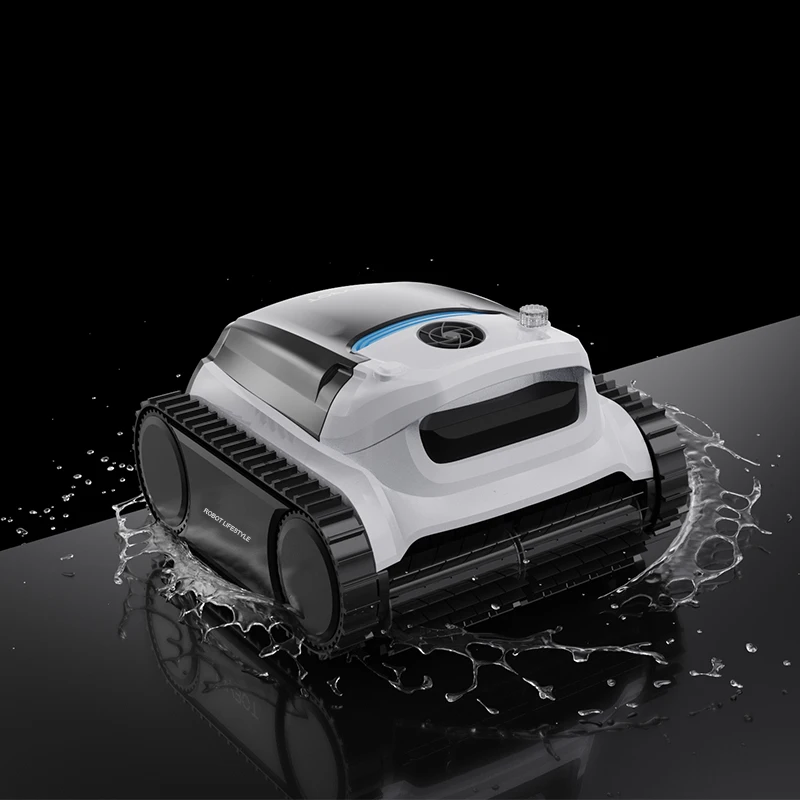 روبوت منظف حمام السباحة لاسلكي لحمامات السباحة الكبيرة والمتوسطة، وتخطيط طريق تطبيق الهاتف الذكي، وبطارية ليثيوم أيون بقدرة 10000 مللي أمبير في الساعة