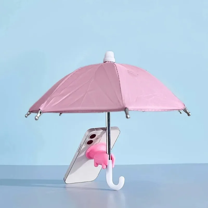 Mini Umbrella for Smart Phone with Suction Cup Stand Holder, Outdoor Anti-Glare Sunshade Cover, Motorcycle Car Phone Holder