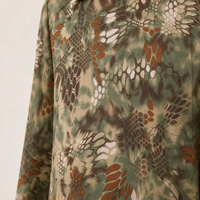 Simulation Camouflage Oxford Fabric with Python Snake Skin Print Tear and Knife Scratch Resistant Poly Cotton
